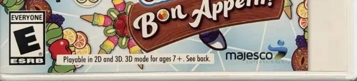 Cooking Mama 5: Bon Appétit!, the ESRB box on its front