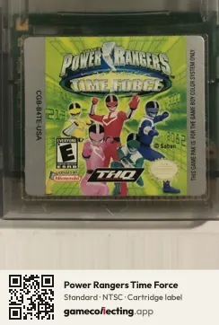 Power Rangers Time Force Game Boy Color, NTSC cartridge label