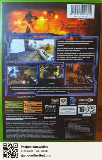 Project: Snowblind Xbox, PAL box back