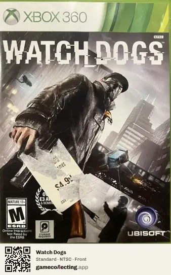 Watch Dogs Xbox 360, NTSC box front
