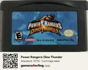 Power Rangers: Dino Thunder Game Boy Advance, NTSC cartridge label