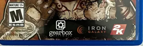 Borderlands 2, the ESRB box on its front