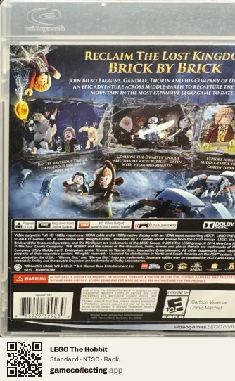 LEGO The Hobbit PlayStation 3, NTSC box back