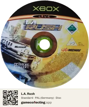 L.A. Rush Xbox, PAL disc