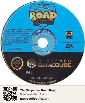 The Simpsons: Road Rage Nintendo GameCube, PAL disc