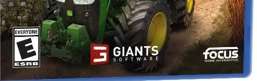 Farming Simulator 19, the ESRB box on its front