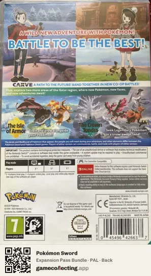Pokémon Sword Nintendo Switch, PAL box back