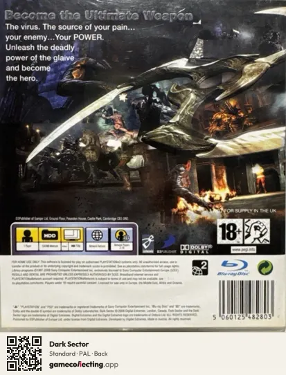 Dark Sector PlayStation 3, PAL box back
