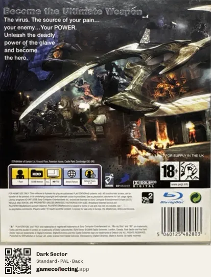 Dark Sector PlayStation 3, PAL box back