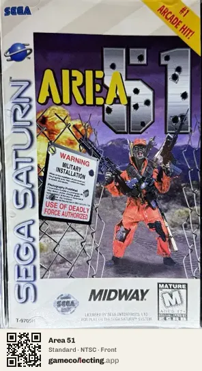 Area 51 Sega Saturn, NTSC box front