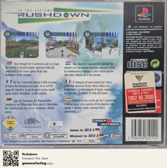 Rushdown PlayStation, PAL box back