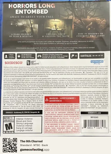 The 9th Charnel PlayStation 5, NTSC box back
