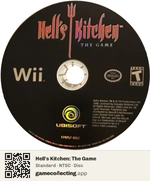 Hell's Kitchen: The Game Nintendo Wii, NTSC disc
