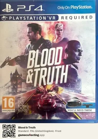 Blood & Truth PlayStation 4, United Kingdom box front