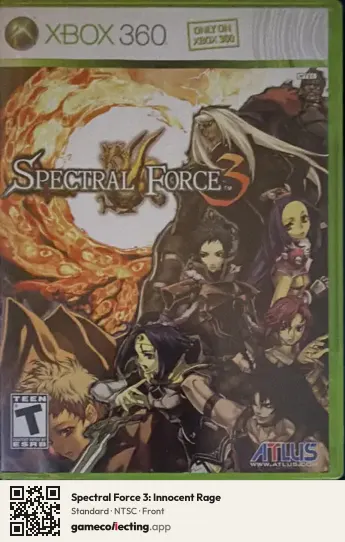 Spectral Force 3: Innocent Rage Xbox 360, NTSC box front