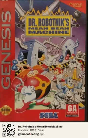 Dr. Robotnik's Mean Bean Machine Sega Mega Drive / Genesis, NTSC box front