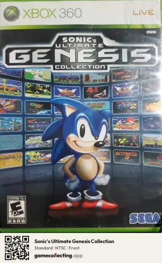 Sonic's Ultimate Genesis Collection Xbox 360, NTSC box front