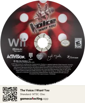 The Voice: I Want You Nintendo Wii, NTSC disc