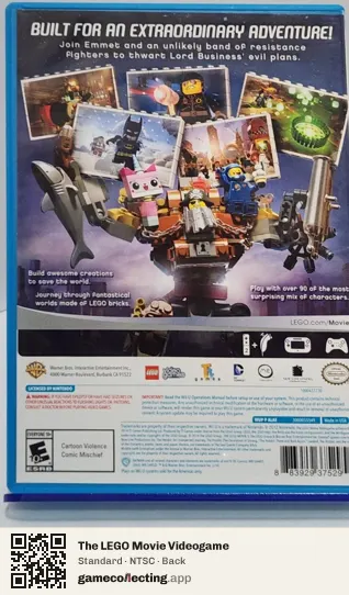 The LEGO Movie Videogame Nintendo Wii U, NTSC box back