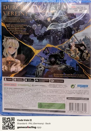 Code Vein II PlayStation 5, Germany box back