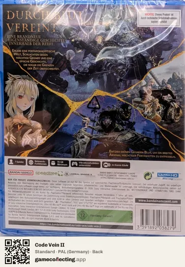 Code Vein II PlayStation 5, Germany box back