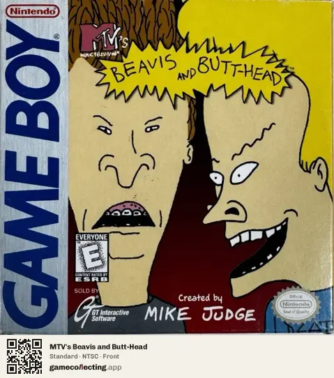 MTV's Beavis and Butt-Head Game Boy, NTSC box front