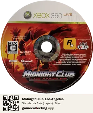 Midnight Club: Los Angeles Xbox 360, Asia disc