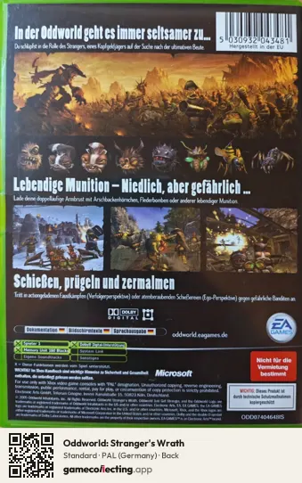 Oddworld: Stranger's Wrath Xbox, Germany box back