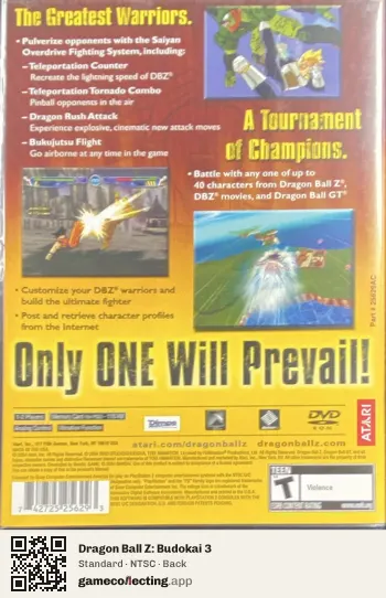 Dragon Ball Z: Budokai 3 PlayStation 2, NTSC box back