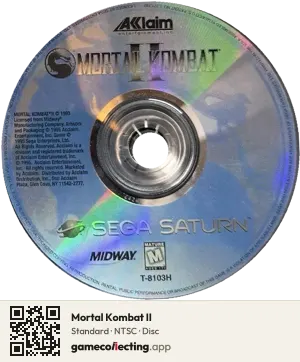 Mortal Kombat II Sega Saturn, NTSC disc