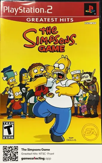 The Simpsons Game PlayStation 2, NTSC box front
