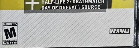Counter-Strike: Source, the ESRB box on its front