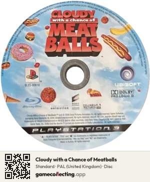 Cloudy with a Chance of Meatballs PlayStation 3, PAL disc