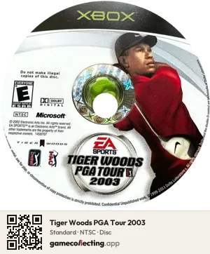Tiger Woods PGA Tour 2003 Xbox, NTSC disc
