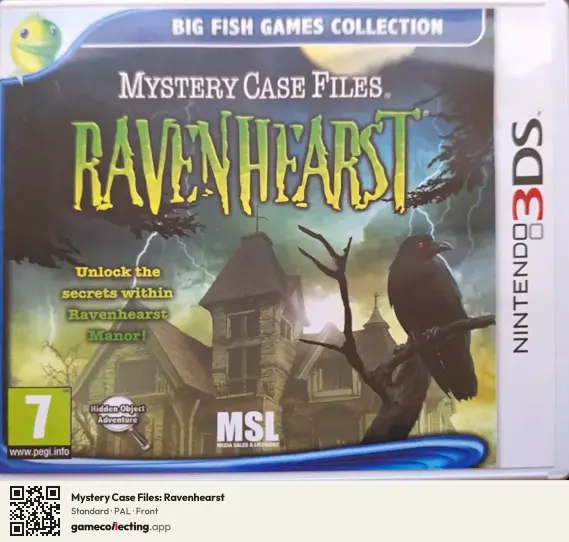Mystery Case Files: Ravenhearst Nintendo 3DS, PAL box front