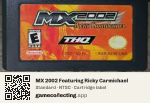 MX 2002 Featuring Ricky Carmichael Game Boy Advance, NTSC cartridge label