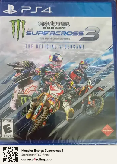 Monster Energy Supercross 3 PlayStation 4, NTSC box front