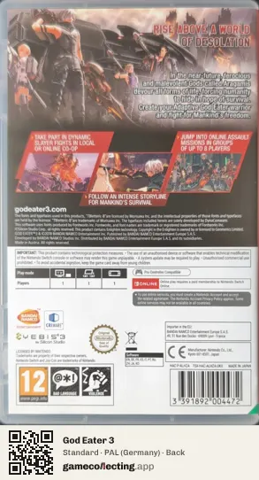 God Eater 3 Nintendo Switch, Germany box back