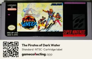 The Pirates of Dark Water Super Nintendo Entertainment System, NTSC cartridge label