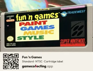 Fun 'n Games Super Nintendo Entertainment System, NTSC cartridge label