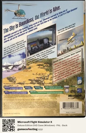 Microsoft Flight Simulator X Computer, PAL box back