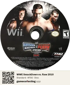 WWE SmackDown vs. Raw 2010 Nintendo Wii, NTSC disc