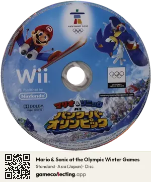Mario & Sonic at the Olympic Winter Games Nintendo Wii, Asia disc