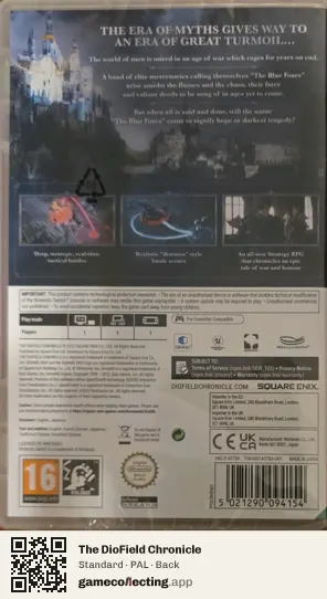 The DioField Chronicle Nintendo Switch, PAL box back