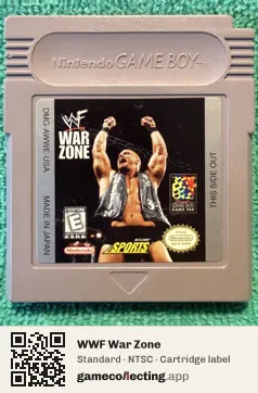 WWF War Zone Game Boy, NTSC cartridge label
