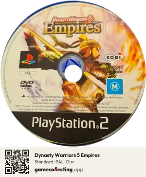 Dynasty Warriors 5 Empires PlayStation 2, PAL disc