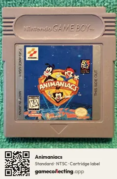 Animaniacs Game Boy, NTSC cartridge label