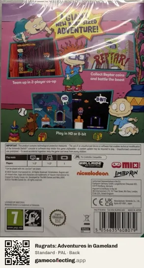 Rugrats: Adventures in Gameland Nintendo Switch, PAL box back