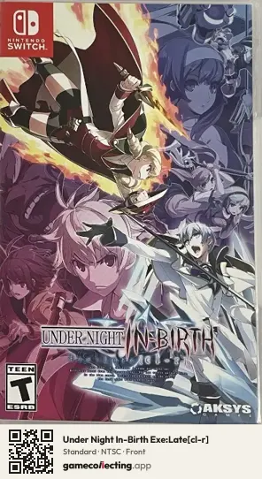 Under Night In-Birth Exe:Late[cl-r] Nintendo Switch, NTSC box front