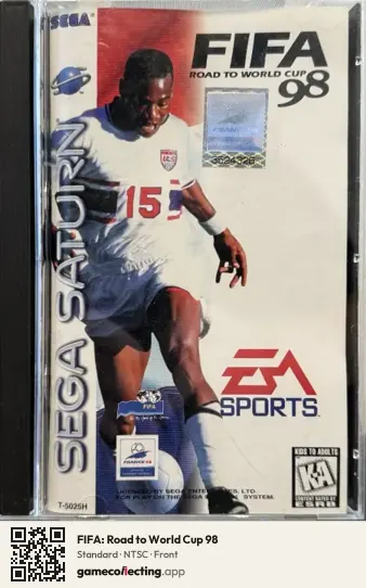 FIFA: Road to World Cup 98 Sega Saturn, NTSC box front